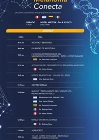 Programa oficial del evento Melanoma Conecta 2025 realizado en Lima, Perú